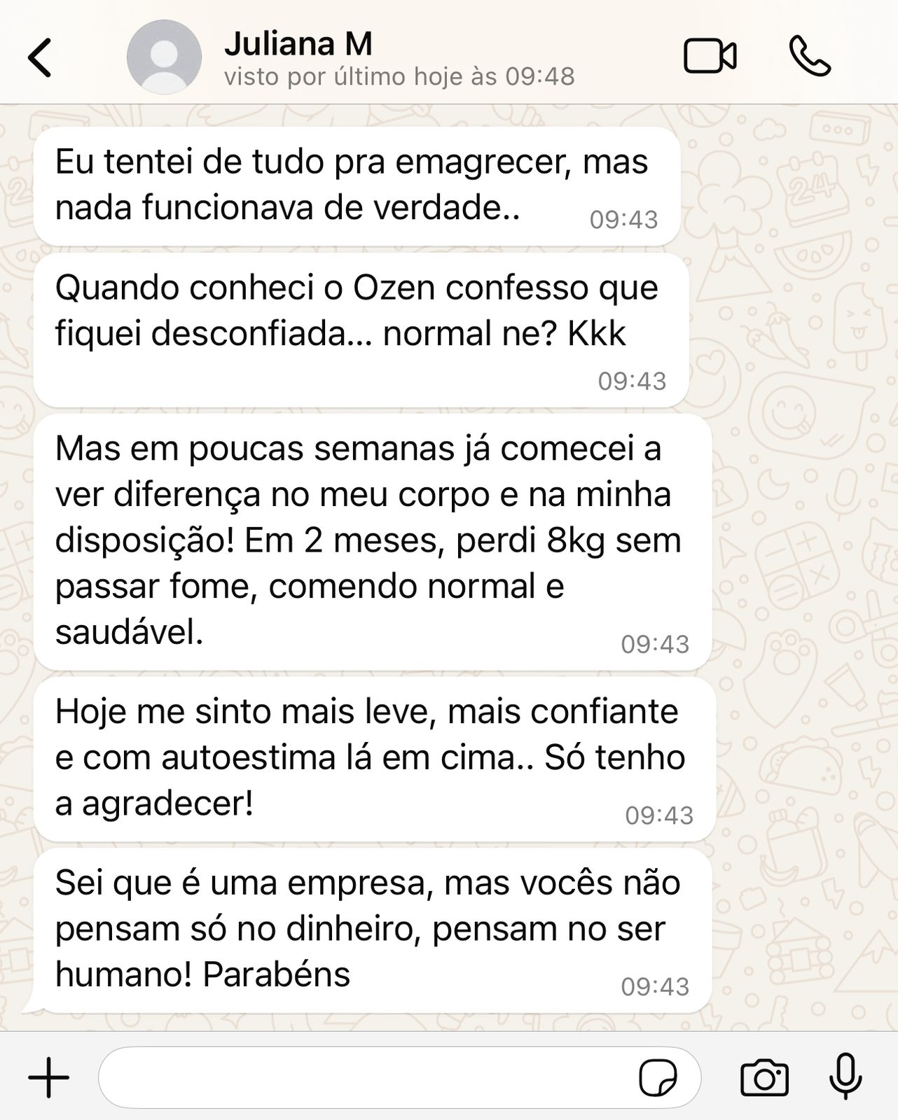 juliana - depoimento whatsapp